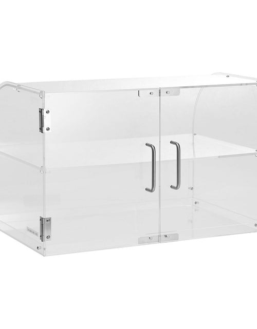 Load image into Gallery viewer, Pastry Display Case, 2-Tier Commercial Countertop Bakery Display Case, Acrylic Display Box with Rear Door Access &amp; Removable Shelves, Keep Fresh for Donut Bagels Cake Cookie, 22"x14"x14"
