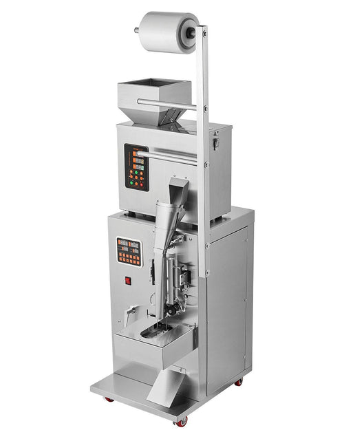 Load image into Gallery viewer, Automatic Particle Packaging Machine, 0.002-0.22lbs/1-100g, Multi-Function Pouch Powder Sachet Weighting Filling Packing Machine, Powder Filler Machine for Tea Seeds Grains Flour Beans Glitter
