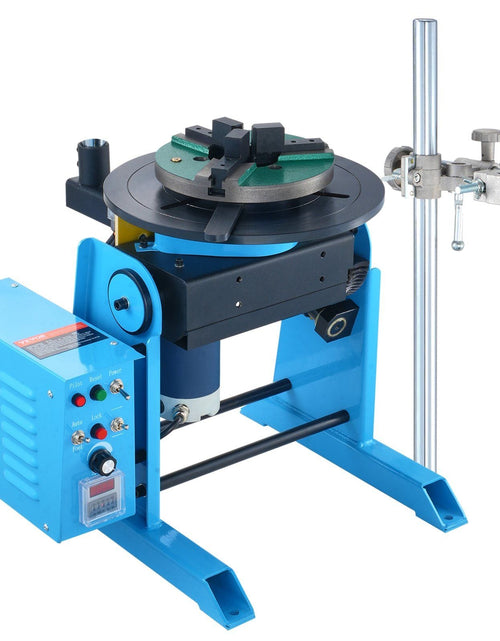 Load image into Gallery viewer, Rotary Welding Positioner 66LBS / 30KG, 0-90° Welding Positioning Turntable Table 1-12RPM 80W, with 12.4 Inch 3-Jaw Lathe Chuck &amp; Welding Torch Stand Holder for Cutting, Grinding, Assembly
