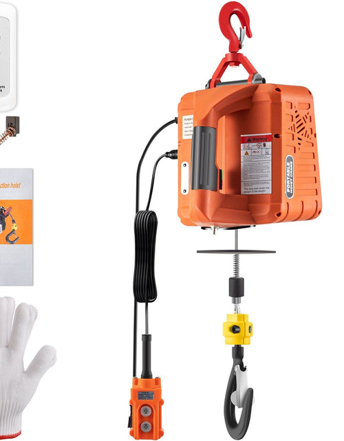 Load image into Gallery viewer, 3-in-1 Electric Hoist Winch, 1100lbs Portable Electric Winch, 1500W 110V Power Winch Crane, 25ft Lifting Height, w/Wire and Wireless Remote Control, Overload Protection for Lifting Towing
