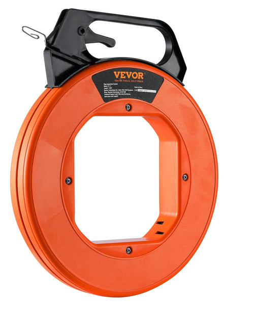 Load image into Gallery viewer, Fish Tape, 240-foot, 1/8-inch, Steel Wire Puller with Optimized Housing and Handle, Easy-to-Use Cable Puller Tool, Flexible Wire Fishing Tools for Walls and Electrical Conduit, Non-Conductive
