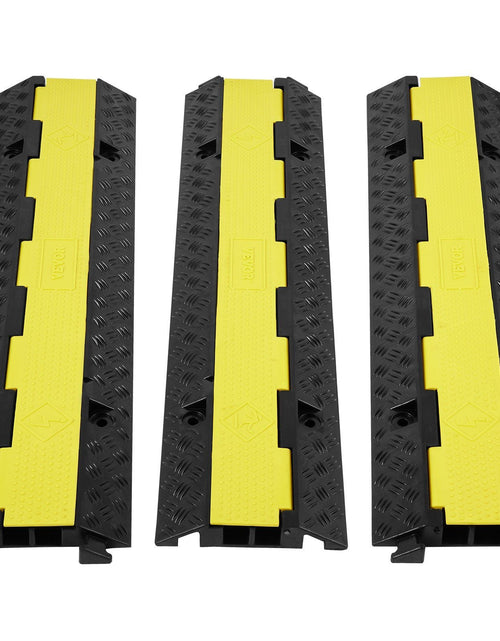 Load image into Gallery viewer, 3 PCs Cable Protector Ramp 2 Channel 12000 lbs Load Wire Cable Cover Ramp
