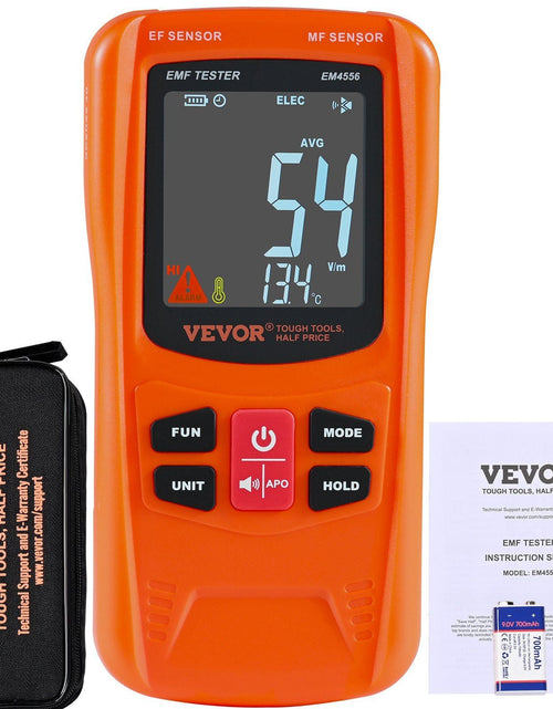 Load image into Gallery viewer, 3-in-1 EMF Meter, 5Hz-6GHz, Handheld Rechargeable Electromagnetic Field Radiation Detector, Digital LCD EMF Tester for EF MF RF Home Inspections Outdoor Ghost Hunting 5G Cell Tower Temperature
