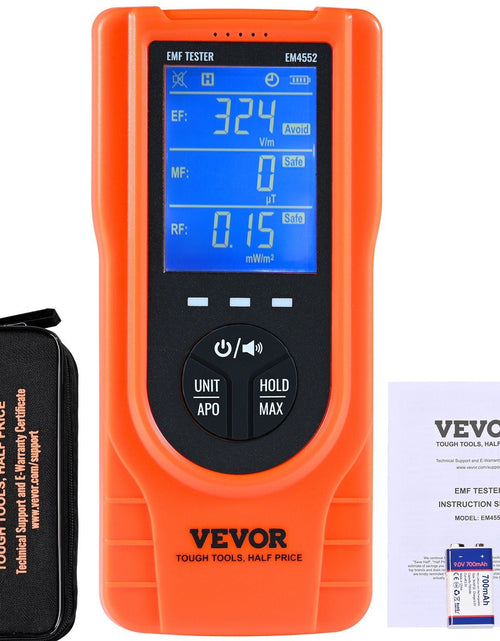 Load image into Gallery viewer, 3-in-1 EMF Meter, 5Hz - 3.5GHz, Handheld Rechargeable Electromagnetic Field Radiation Detector, Digital LCD EMF Tester for EF MF RF Home Inspections Outdoor Ghost Hunting Paranormal Equipment
