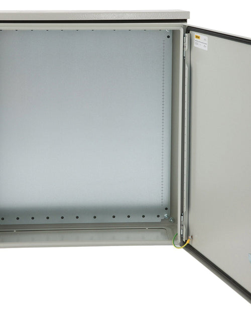 Load image into Gallery viewer, Electrical Enclosure, 24x24x8in, Tested to UL Standards NEMA 4 Outdoor Enclosure, IP65 Waterproof &amp; Dustproof Cold-Rolled Carbon Steel Hinged Junction Box for Outdoor Indoor Use, with Rain Hood
