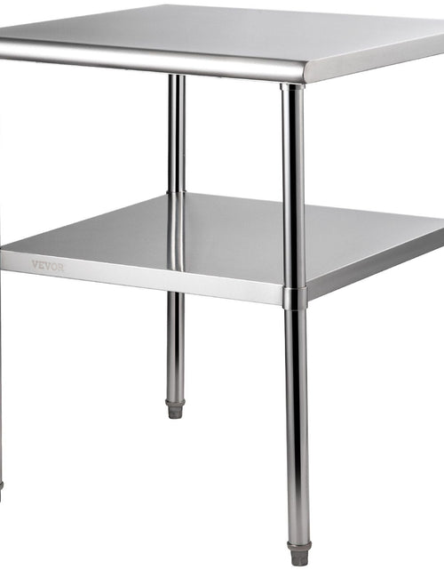 Load image into Gallery viewer, Stainless Steel Prep Table, 30 x 30 x 36 Inch, 800lbs Load Capacity Heavy Duty Metal Worktable with Adjustable Undershelf &amp; Feet, Commercial Workstation for Kitchen Garage Restaurant Backyard
