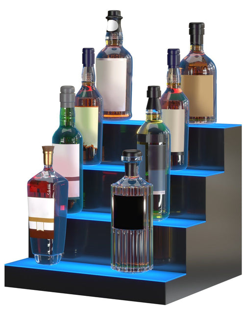 Load image into Gallery viewer, LED Lighted Liquor Bottle Display Bar Shelf RF &amp; App Control 16" 4-Step

