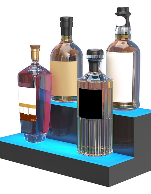 Load image into Gallery viewer, LED Lighted Liquor Bottle Display Bar Shelf RF &amp; App Control 16" 2-Step
