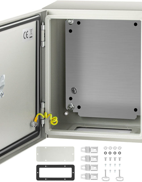 Load image into Gallery viewer, NEMA Steel Enclosure, 12 x 10 x 6'' NEMA 4X Steel Electrical Box, IP66 Waterproof &amp; Dustproof, Outdoor/Indoor Electrical Junction Box, with Mounting Plate

