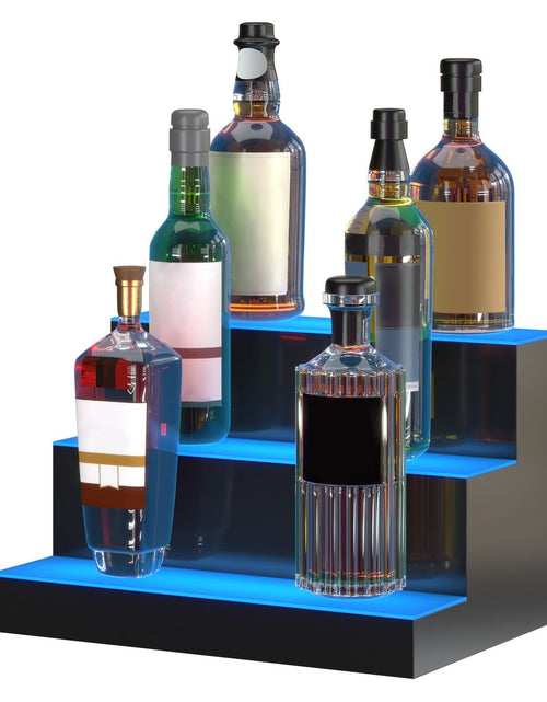 Load image into Gallery viewer, LED Lighted Liquor Bottle Display Bar Shelf RF &amp; App Control 16" 3-Step
