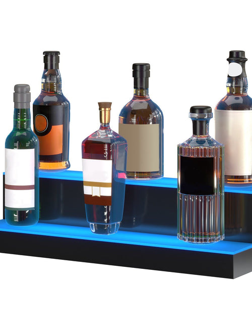 Load image into Gallery viewer, LED Lighted Liquor Bottle Display Bar Shelf RF &amp; App Control 24" 2-Step
