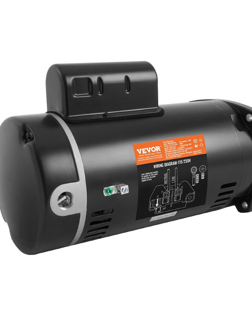 Load image into Gallery viewer, 1 HP Pool Pump Motor, 56Y Frame, 115V(9 Amps)/230V(4.5 Amps) 3450RPM, 60Hz, 1.25 Service Factor, 90μF/250V Capacitor, CCW Rotation Square Flange Replacement Motor
