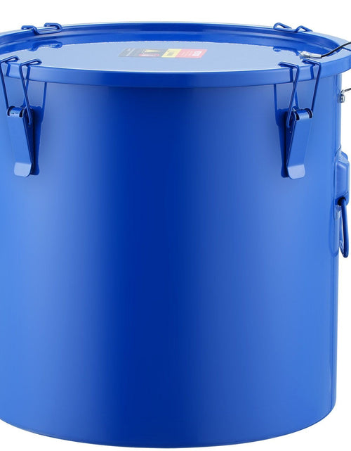 Load image into Gallery viewer, Fryer Grease Bucket, 8 Gal Oil Disposal Caddy Carbon Steel Fryer Oil Bucket with Rust-Proof Coating, Oil Transport Container with Lid, Lock Clips, Filter Bag for Hot Cooking Oil Filtering, Blue
