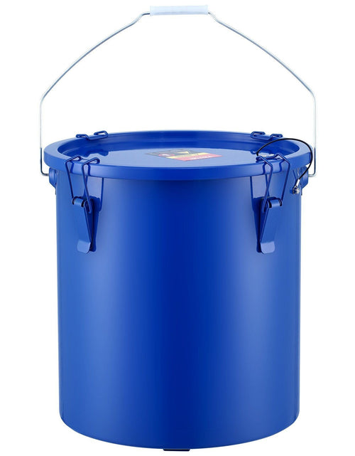 Load image into Gallery viewer, Fryer Grease Bucket, 6 Gal Oil Disposal Caddy Carbon Steel Fryer Oil Bucket with Rust-Proof Coating, Oil Transport Container with Lid, Lock Clips, Filter Bag for Hot Cooking Oil Filtering, Blue
