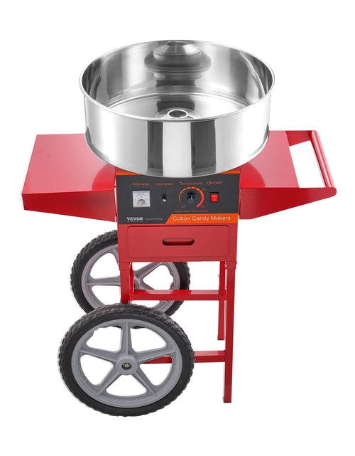 Load image into Gallery viewer, Electric Cotton Candy Machine with Cart, 1000W Commercial Candy Floss Maker with Stainless Steel Bowl, Sugar Scoop and Drawer, Perfect for Home, Kids Birthday, Family Party, Red
