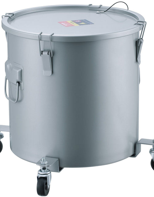 Load image into Gallery viewer, Fryer Grease Bucket, 10 Gal Oil Disposal Caddy with Caster Base, Carbon Steel Rust-Proof Coating, Oil Transport Container with Lid, Lock Clips, Filter Bag for Hot Cooking Oil Filtering, Gray
