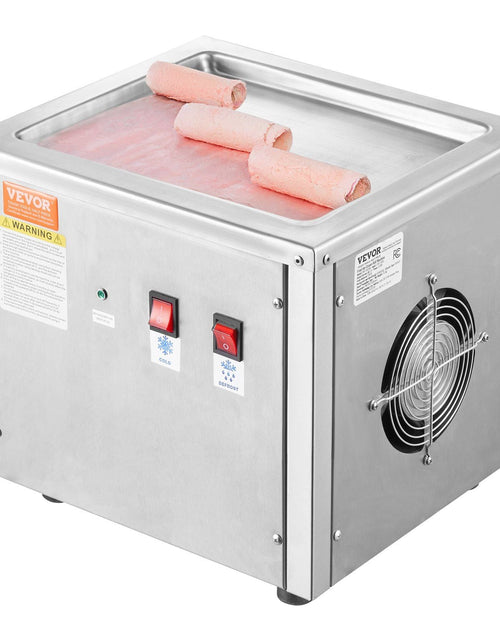 Load image into Gallery viewer, Fried Ice Cream Roll Machine, 11" x 9.5" Stir-Fried Ice Cream Pan, Stainless Steel Rolled Ice Cream Maker with Compressor and 2 Scrapers, for Making Ice Cream, Frozen Yogurt, Ice Cream Rolls
