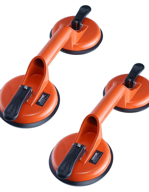 Load image into Gallery viewer, Glass Suction Cup, 4.7" 2 Pack 330 lbs Load Capacity, Vacuum Suction Cup with Aluminum Handle, Heavy Duty Industrial Suction Cup Lifter Tool for Glass, Granite, Tile, Metal, Wood Panel Lifting
