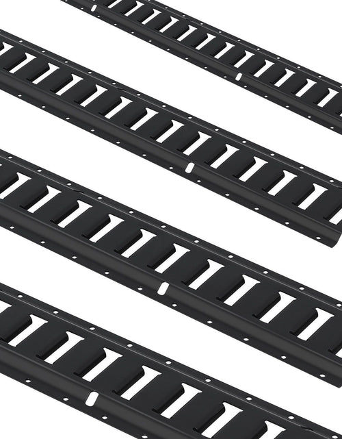 Load image into Gallery viewer, E Track Tie-Down Rail Kit, 18PCS 5' E-Tracks Set Includes 4 Steel Rails &amp; 8 O-Ring Anchors &amp; 4 Tie-Offs with D-Ring &amp; 2 Ratchet Straps, Securing Accessories for Cargo Motorcycles Bikes, 2000 lbs
