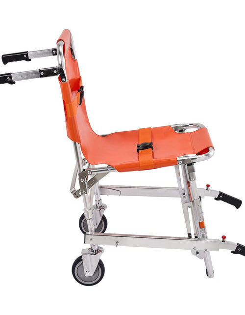 Load image into Gallery viewer, EMS Stair Chair, 350 lbs Load Capacity, Foldable Aluminum Emergency Stair Climbing Wheelchair with 2 Wheels, Portable Stair Lift Chair Ambulance Firefighter Evacuation Use for Elderly, Disabled

