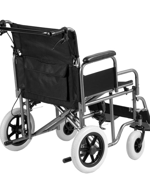 Load image into Gallery viewer, Wheelchair Steel Transport Chair Foldable Wheelchair 24-In W Seat 300lbs
