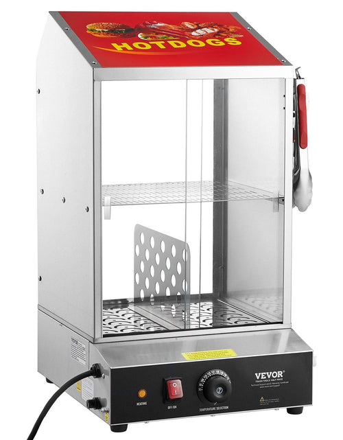 Load image into Gallery viewer, Commercial Hot Dog Steamer 2-Tier Electric Bun Warmer 39QT Slide Doors
