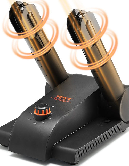 Load image into Gallery viewer, 180° Foldable 2-Tube Shoe Dryer Boot Dryer with Heat Blower Black &amp; Orange,Ultra Silent, Quick Drying for Work Boots, Ski Boots, Sneakers, Gloves, Hats, Helmets
