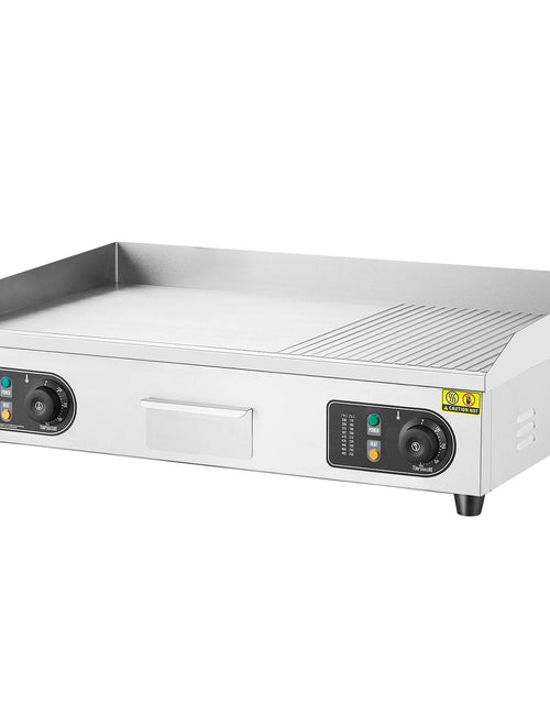 Load image into Gallery viewer, Commercial Electric Griddle, 2800W Countertop Half-Flat Top Grill, 122°F-572°F Adjustable Temp, 28.74x15.75x0.39in Stainless Steel Griddle Grill with 2 Shovels and 2 Brushes
