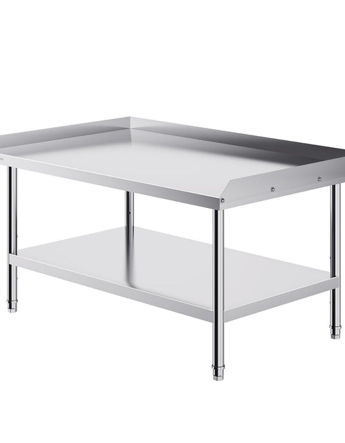 Load image into Gallery viewer, Stainless Steel Work Table, 30 x 48 x 26 Inch Commercial Food Prep Worktable, 3-Sided Backsplash Heavy Duty Prep Worktable, Metal Work Table with Adjustable Height for Restaurant Home Hotel
