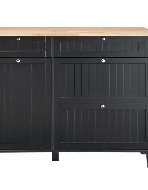 Load image into Gallery viewer, Kitchen Island Cart Storage Cabinet Serving with Drawer &amp; Trash Cabinet
