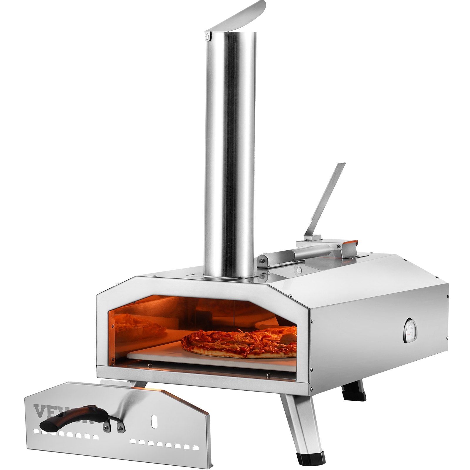 12" Outdoor Pizza Oven Portable Pellet/Gas Pizza Oven Foldable for Camping