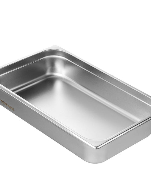 Load image into Gallery viewer, Hotel Pan, Full Size Anti-Jam Steam Pan, 0.8mm Thick Stainless Steel Restaurant Steam Table Pan, 4-Inch Deep Commercial Table Pan, Catering Storage Food Pan, for Industrial &amp; Scientific
