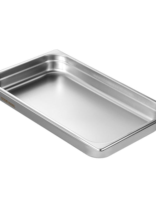 Load image into Gallery viewer, 6 Pack Hotel Pans, Full Size Anti-Jam Steam Pan, 0.8mm Thick Stainless Steel Restaurant Steam Table Pan, 2.5-Inch Deep Commercial Table Pan, Catering Storage Food Pan, for Industrial &amp; Scientifi
