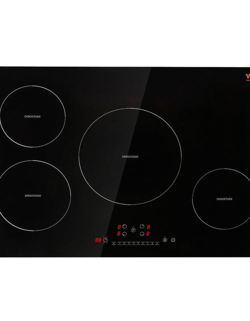 Load image into Gallery viewer, Electric Cooktop, 4 Burners, 30'' Induction Stove Top, Built-in Magnetic Cooktop 7500W, 9 Heating Level Multifunctional Burner, LED Touch Screen with Child Lock &amp; Over-Temperature Protection
