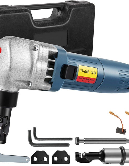 Load image into Gallery viewer, Sheet Metal Nibbler 380W, Electric Metal Nibbler 1800RPM High Speed Rotor 0.07in/1.8mm, Metal Nibbler Cutter w Replaced Blades Storage Case for Cutting Stainless Steel, Aluminium, Plastic
