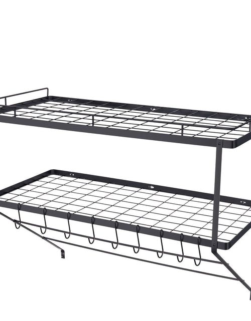 Load image into Gallery viewer, Pot Rack Wall Mounted, 30 inch Pot and Pan Hanging Rack, Pot and Pan Hanger with 12 S Hooks, 55 lbs Loading Weight, Ideal for Pans, Utensils, Cookware in Kitchen

