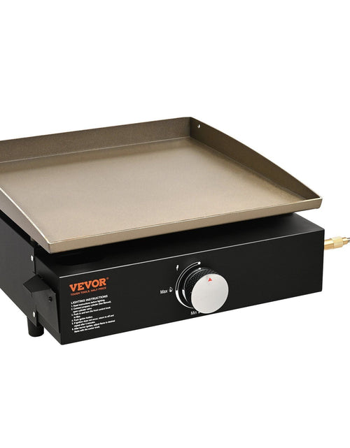 Load image into Gallery viewer, Commercial Griddle, 16.9" Heavy Duty Manual Flat Top Griddle, Countertop Gas Grill with Non-Stick Cooking Plate, Steel LPG Gas Griddle, 1-Burner Restaurant Portable Grill - 13,000 BTU
