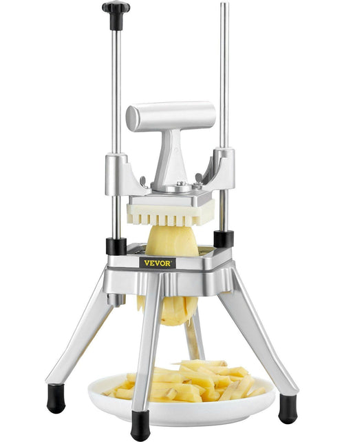 Load image into Gallery viewer, Commercial Vegetable Fruit Chopper 3/8″ Blade Heavy Duty Professional Food Dicer Kattex French Fry Cutter Onion Slicer Stainless Steel for Tomato Peppers Potato Mushroom, Sliver
