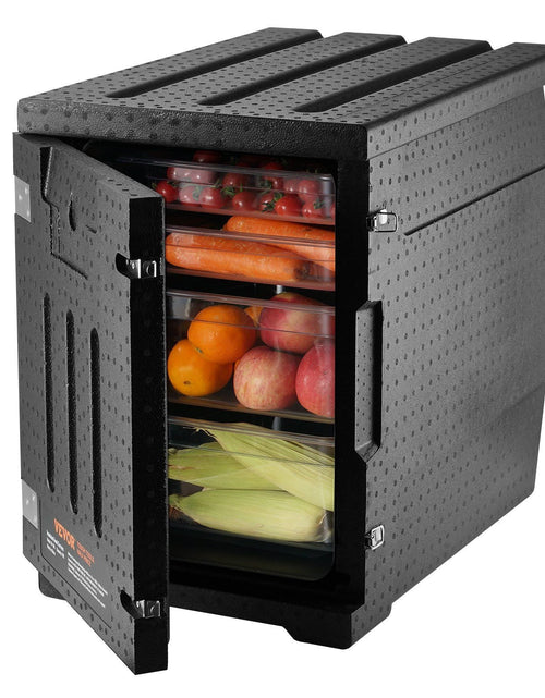 Load image into Gallery viewer, Insulated Food Pan Carrier, 82 Qt Hot Box for Catering, LLDPE Food Box Carrier with Double Buckles, Front Loading Food Warmer for Restaurant, Canteen, etc.
