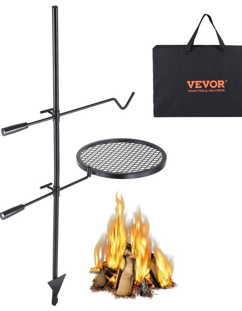 Load image into Gallery viewer, Swivel Campfire Grill, Fire Pit Grill Grate over Fire Pits, Heavy Duty Steel Grill Grates, 360° Adjustable Open Fire Outdoor Cooking Equipment, Portable Camp Fire Racks for Camping Outdoor BBQ
