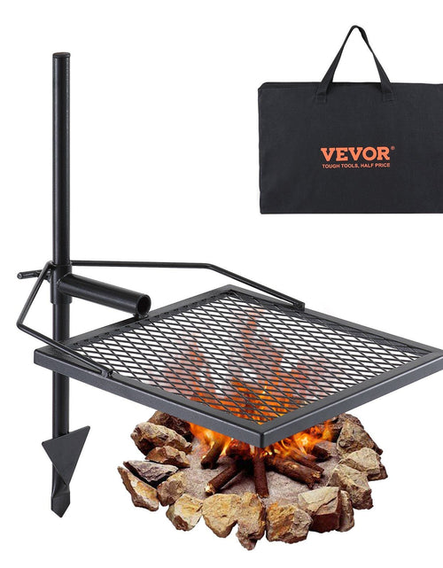 Load image into Gallery viewer, Swivel Campfire Grill, Fire Pit Grill Grate over Fire Pits, Heavy Duty Steel Grill Grates, 360° Adjustable Open Fire Outdoor Cooking Equipment, Portable Camp Fire Racks for Camping Outdoor BBQ
