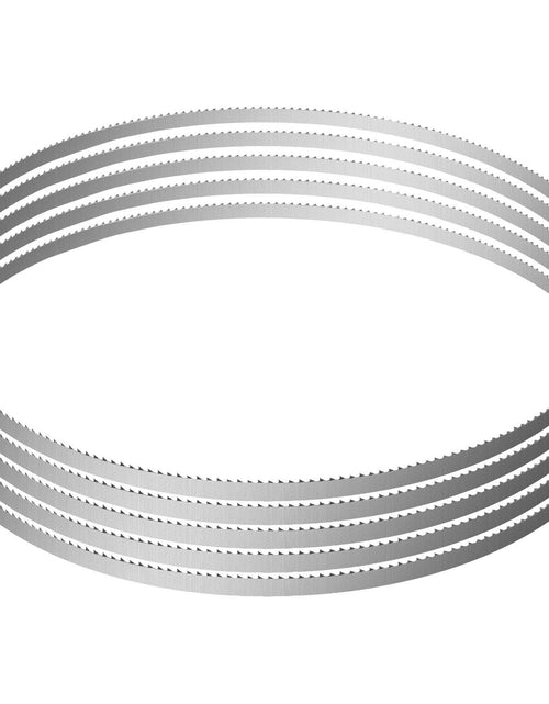 Load image into Gallery viewer, Band Saw Blade, 65x0.63x0.02 inch, 5 PCS/Pack Meat Bandsaw Blades for Replacement, Carbon Steel Blade, Meat Cutting Blade Wrapped by Rust-Proof Paper, Fit for Commercial Bone Saw Machines
