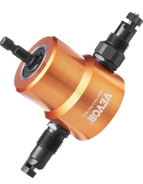 Load image into Gallery viewer, Double Head Sheet Metal Nibbler Cutter, 360 Degree Metal Nibbler Drill Attachment with Extra Punch and Die, Cutting Hole Accessory and Step Drill Bit, for Straight Curve and Circle Cutting
