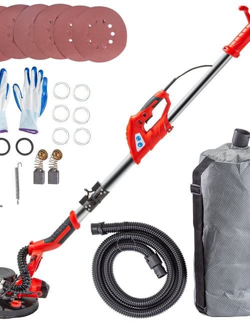 Load image into Gallery viewer, Drywall Sander 850W Electric, Electric Sander Variable Speed 800-1750RPM, Drywall Sander Foldable Sheetrock Sander, with Telescope Handle, Vacuum Bag Drywall Sanders 6 Sand Pads
