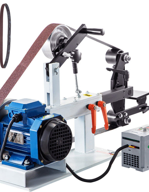 Load image into Gallery viewer, 1500W 2HP Belt Sander Grinder, 2" x 82" Variable Speed Belt Grinder for Metalworking, 3 in 1 Belt Sander Polisher with 3 Grinding Moulds &amp; Flat Platen Tool Rest for Knife Making
