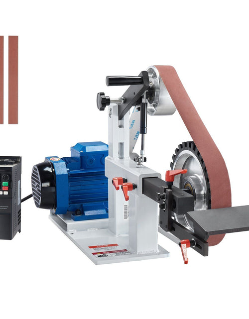 Load image into Gallery viewer, Belt Grinder Sander, 72 x 2-Inch Variable Speed Belt Polisher with VFD, 1500W 2HP Polishing Grinding Machine with 3 Grinding Moulds &amp; 3PCS Sanding Belts for Metalworking, Knife Making
