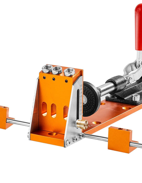 Load image into Gallery viewer, Pocket Hole Jig Kit, 34 Pcs Pocket Hole Jig System with 11" C-clamp, Fixture, Step Drills, Wrenches, Drill Stop Rings, Square Drive Bits, Toolbox, Adjustable, for DIY Carpentry Projects
