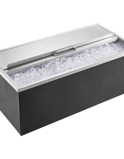 Load image into Gallery viewer, Drop in Ice Chest, 36"L x 18"W x 14"H Stainless Steel Ice Cooler, Commercial Ice Bin with Sliding Cover, 40.9 qt Outdoor Kitchen Ice Bar, Drain-pipe and Drain Plug Included, for Cold Wine Beer

