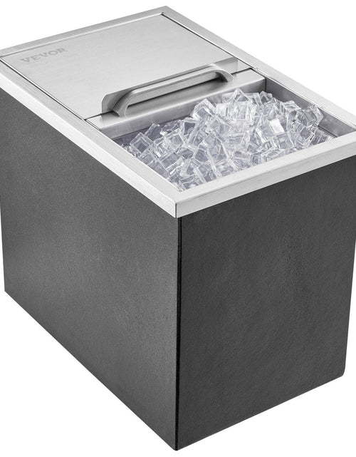 Load image into Gallery viewer, Drop in Ice Chest, 18"L x 12"W x 14.5"H Stainless Steel Ice Cooler, Commercial Ice Bin with Sliding Cover, 40.9 qt Outdoor Kitchen Ice Bar, Drain-pipe and Drain Plug Included, for Cold Wine Beer
