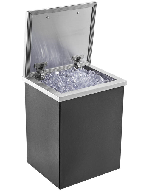 Load image into Gallery viewer, Drop in Ice Chest, 14"L x 12"W x 18"H Stainless Steel Ice Cooler, Commercial Ice Bin with Hinged Cover, 40 qt Outdoor Kitchen Ice Bar, Drain-pipe and Drain Plug Included, for Cold Wine Beer
